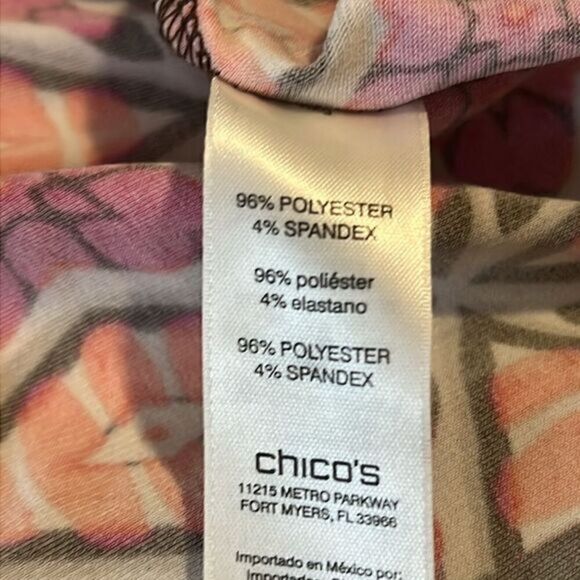 Chico’s Graphic Pattern‎ Off the Shoulder Long Sleeves Top Size Medium - Picture 10 of 14